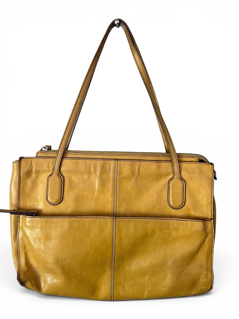 Hobo The Original Yellow Leather Shoulder Tote Bag Purse